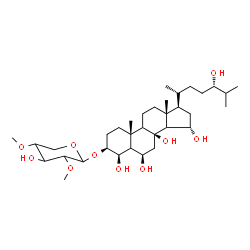 ChemSpider 2D Image | (3beta,4beta,6beta,9xi,14xi,15alpha,24S)-4,6,8,15,24-Pentahydroxycholestan-3-yl 2,4-di-O-methylpentopyranoside | C34H60O10