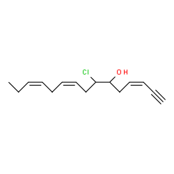 ChemSpider 2D Image | (3Z,9Z,12Z)-7-Chloro-3,9,12-pentadecatrien-1-yn-6-ol | C15H21ClO