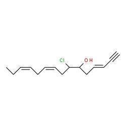 ChemSpider 2D Image | (3E,9Z,12Z)-7-Chloro-3,9,12-pentadecatrien-1-yn-6-ol | C15H21ClO