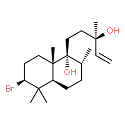 ChemSpider 2D Image | (2R,4aR,6S,8aS)-6-Bromo-1-[(3R)-3-hydroxy-3-methyl-4-penten-1-yl]-2,5,5,8a-tetramethyldecahydro-1-naphthalenol | C20H35BrO2