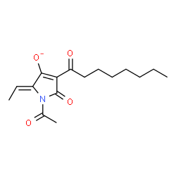 ChemSpider 2D Image | (2Z)-1-Acetyl-2-ethylidene-4-octanoyl-5-oxo-2,5-dihydro-1H-pyrrol-3-olate | C16H22NO4