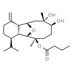 ChemSpider 2D Image | 3-butanoyloxycladiell-11(17)-en-6,7-diol | C24H40O5