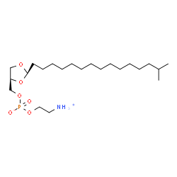 ChemSpider 2D Image | 2-Ammonioethyl [(2R,4R)-2-(14-methylpentadecyl)-1,3-dioxolan-4-yl]methyl phosphate | C22H46NO6P
