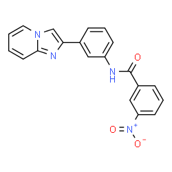 ChemSpider 2D Image | N-[3-(Imidazo[1,2-a]pyridin-2-yl)phenyl]-3-nitrobenzamide | C20H14N4O3