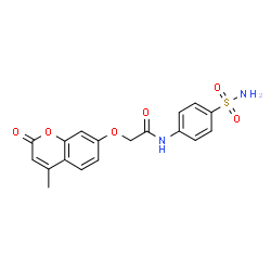 ChemSpider 2D Image | 2-[(4-Methyl-2-oxo-2H-chromen-7-yl)oxy]-N-(4-sulfamoylphenyl)acetamide | C18H16N2O6S