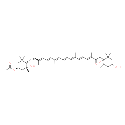 ChemSpider 2D Image | (3R,3'S,5R,6S,6'R,8'R)-3,5'-Dihydroxy-8-oxo-6',7'-didehydro-5,5',6,6',7,8-hexahydro-5,6-epoxy-beta,beta-caroten-3'-yl acetate | C42H58O6