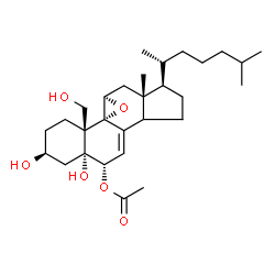 ChemSpider 2D Image | (3beta,5alpha,6alpha,11alpha,14xi)-3,5,19-Trihydroxy-9,11-epoxycholest-7-en-6-yl acetate | C29H46O6