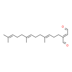 ChemSpider 2D Image | (2E)-2-[(3E,7E)-4,8,12-Trimethyl-3,7,11-tridecatrien-1-yl]-2-butenedial | C20H30O2