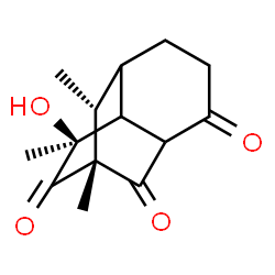 ChemSpider 2D Image | (1R,9S,11R)-9-Hydroxy-1,9,11-trimethyltricyclo[5.3.1.0~3,8~]undecane-2,4,10-trione | C14H18O4