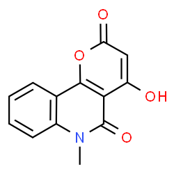 ChemSpider 2D Image | 4-Hydroxy-6-methyl-2H-pyrano[3,2-c]quinoline-2,5(6H)-dione | C13H9NO4