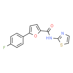 ChemSpider 2D Image | 5-(4-Fluorophenyl)-N-(1,3-thiazol-2-yl)-2-furamide | C14H9FN2O2S