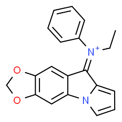 ChemSpider 2D Image | (9E)-N-Ethyl-N-phenyl-9H-[1,3]dioxolo[4,5-f]pyrrolo[1,2-a]indol-9-iminium | C20H17N2O2