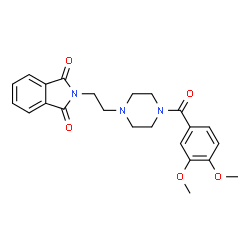 ChemSpider 2D Image | 2-{2-[4-(3,4-Dimethoxybenzoyl)-1-piperazinyl]ethyl}-1H-isoindole-1,3(2H)-dione | C23H25N3O5