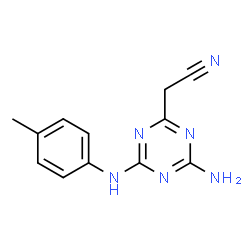 ChemSpider 2D Image | {4-Amino-6-[(4-methylphenyl)amino]-1,3,5-triazin-2-yl}acetonitrile | C12H12N6