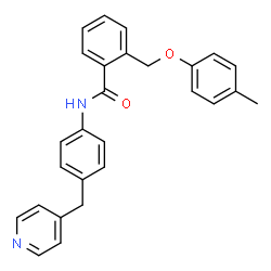 ChemSpider 2D Image | 2-[(4-Methylphenoxy)methyl]-N-[4-(4-pyridinylmethyl)phenyl]benzamide | C27H24N2O2