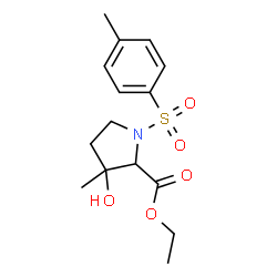 ChemSpider 2D Image | Ethyl 3-hydroxy-3-methyl-1-tosylpyrrolidine-2-carboxylate | C15H21NO5S