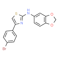 ChemSpider 2D Image | N-(1,3-Benzodioxol-5-yl)-4-(4-bromophenyl)-1,3-thiazol-2-amine | C16H11BrN2O2S