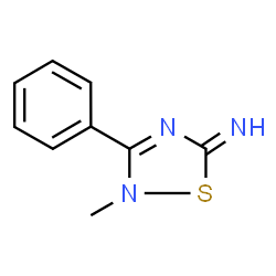 ChemSpider 2D Image | 2-Methyl-3-phenyl-1,2,4-thiadiazol-5(2H)-imine | C9H9N3S
