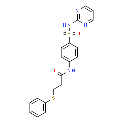 ChemSpider 2D Image | 3-(Phenylsulfanyl)-N-[4-(2-pyrimidinylsulfamoyl)phenyl]propanamide | C19H18N4O3S2