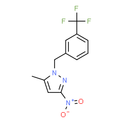 ChemSpider 2D Image | 5-Methyl-3-nitro-1-[3-(trifluoromethyl)benzyl]-1H-pyrazole | C12H10F3N3O2