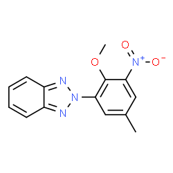 ChemSpider 2D Image | 2-(2-Methoxy-5-methyl-3-nitrophenyl)-2H-benzotriazole | C14H12N4O3