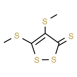 ChemSpider 2D Image | 4,5-Bis(methylsulfanyl)-3H-1,2-dithiole-3-thione | C5H6S5
