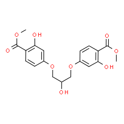 ChemSpider 2D Image | Dimethyl 4,4'-[(2-hydroxy-1,3-propanediyl)bis(oxy)]bis(2-hydroxybenzoate) | C19H20O9