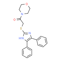ChemSpider 2D Image | 2-[(4,5-Diphenyl-1H-imidazol-2-yl)sulfanyl]-1-(4-morpholinyl)ethanone | C21H21N3O2S
