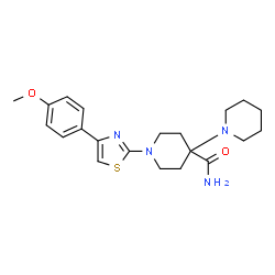 ChemSpider 2D Image | 1'-[4-(4-Methoxyphenyl)-1,3-thiazol-2-yl]-1,4'-bipiperidine-4'-carboxamide | C21H28N4O2S