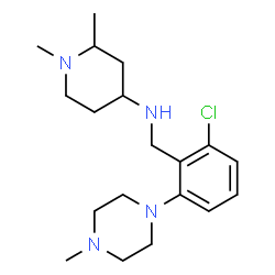 ChemSpider 2D Image | N-[2-Chloro-6-(4-methyl-1-piperazinyl)benzyl]-1,2-dimethyl-4-piperidinamine | C19H31ClN4
