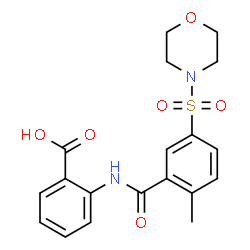 ChemSpider 2D Image | 2-{[2-Methyl-5-(4-morpholinylsulfonyl)benzoyl]amino}benzoic acid | C19H20N2O6S