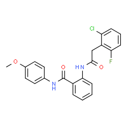 ChemSpider 2D Image | 2-{[(2-Chloro-6-fluorophenyl)acetyl]amino}-N-(4-methoxyphenyl)benzamide | C22H18ClFN2O3