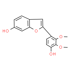 ChemSpider 2D Image | 2-(4-Hydroxy-2,3-dimethoxyphenyl)-1-benzofuran-6-ol | C16H14O5