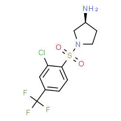 ChemSpider 2D Image | (3S)-1-{[2-Chloro-4-(trifluoromethyl)phenyl]sulfonyl}-3-pyrrolidinamine | C11H12ClF3N2O2S