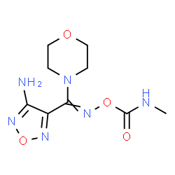 ChemSpider 2D Image | ({[(4-Amino-1,2,5-oxadiazol-3-yl)(4-morpholinyl)methylene]amino}oxy)(methylamino)methanone | C9H14N6O4