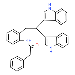 ChemSpider 2D Image | N-{2-[2,2-Di(1H-indol-3-yl)ethyl]phenyl}-2-phenylacetamide | C32H27N3O