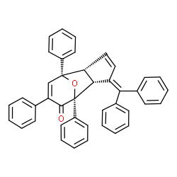 ChemSpider 2D Image | (1R,2R,6R,7R)-5-(Diphenylmethylene)-1,7,9-triphenyl-11-oxatricyclo[5.3.1.0~2,6~]undeca-3,9-dien-8-one | C41H30O2