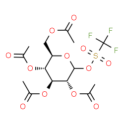 ChemSpider 2D Image | 2,3,4,6-Tetra-O-acetyl-1-O-[(trifluoromethyl)sulfonyl]-D-glucopyranose | C15H19F3O12S