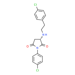 ChemSpider 2D Image | (3S)-1-(4-Chlorophenyl)-3-{[2-(4-chlorophenyl)ethyl]amino}-2,5-pyrrolidinedione | C18H16Cl2N2O2