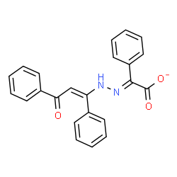 ChemSpider 2D Image | (2E)-{[(1E)-3-Oxo-1,3-diphenyl-1-propen-1-yl]hydrazono}(phenyl)acetate | C23H17N2O3