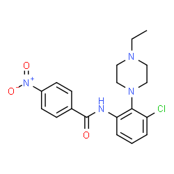 ChemSpider 2D Image | N-[3-Chloro-2-(4-ethyl-1-piperazinyl)phenyl]-4-nitrobenzamide | C19H21ClN4O3