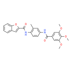 ChemSpider 2D Image | N-{2-Methyl-4-[(3,4,5-trimethoxybenzoyl)amino]phenyl}-1-benzofuran-2-carboxamide | C26H24N2O6