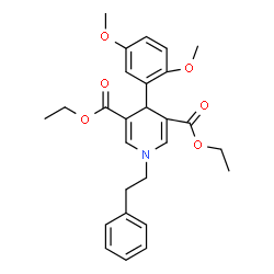 ChemSpider 2D Image | Diethyl 4-(2,5-dimethoxyphenyl)-1-(2-phenylethyl)-1,4-dihydro-3,5-pyridinedicarboxylate | C27H31NO6