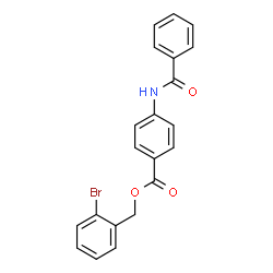 ChemSpider 2D Image | 2-Bromobenzyl 4-(benzoylamino)benzoate | C21H16BrNO3