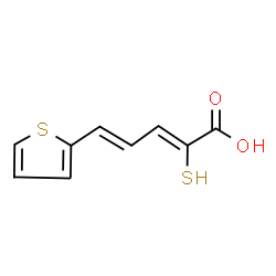 ChemSpider 2D Image | (2Z,4E)-2-Sulfanyl-5-(2-thienyl)-2,4-pentadienoic acid | C9H8O2S2