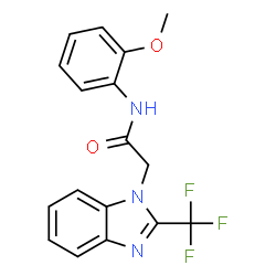 ChemSpider 2D Image | N-(2-Methoxyphenyl)-2-[2-(trifluoromethyl)-1H-benzimidazol-1-yl]acetamide | C17H14F3N3O2