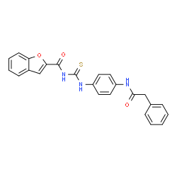 ChemSpider 2D Image | N-({4-[(Phenylacetyl)amino]phenyl}carbamothioyl)-1-benzofuran-2-carboxamide | C24H19N3O3S
