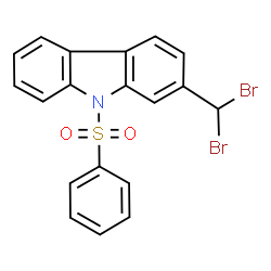 ChemSpider 2D Image | 2-(Dibromomethyl)-9-(phenylsulfonyl)-9H-carbazole | C19H13Br2NO2S