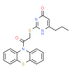 ChemSpider 2D Image | 2-{[2-Oxo-2-(10H-phenothiazin-10-yl)ethyl]sulfanyl}-6-propyl-4(1H)-pyrimidinone | C21H19N3O2S2