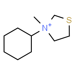 ChemSpider 2D Image | 3-Cyclohexyl-3-methyl-1,3-thiazolidin-3-ium | C10H20NS